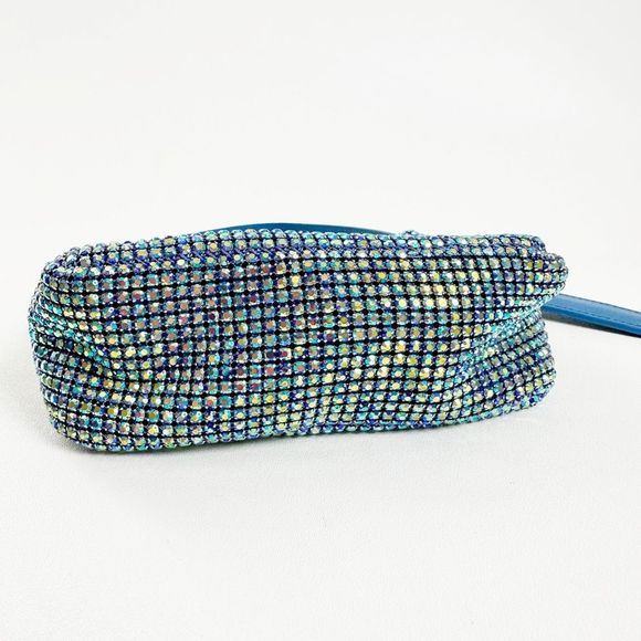 BRANDON BLACKWOOD Syl Blue Crystal Metallic Bag Top Handle Light Sapphire - Picture 4 of 12